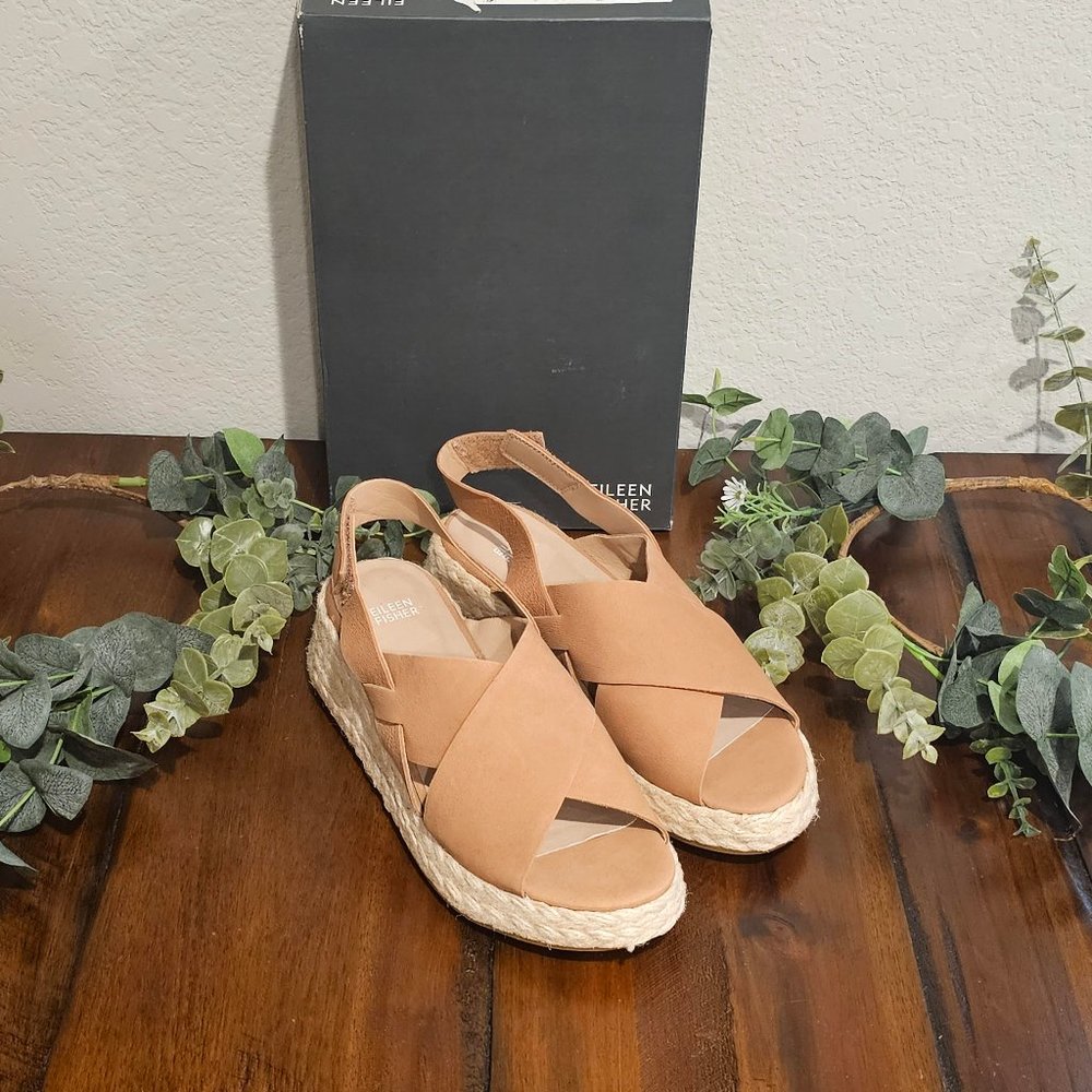 Eileen Fisher Timor Espadrille Wedge Sandal 9.5M New without Tags